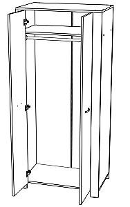 Dulap ML Mobila Vega Nr.4 2D (bara) Stejar Kraft Alb/Gri