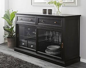Dulap cu vitrina IKEA Malsjo black 145x92 cm