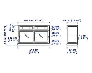 Dulap cu vitrina IKEA Malsjo black 145x92 cm