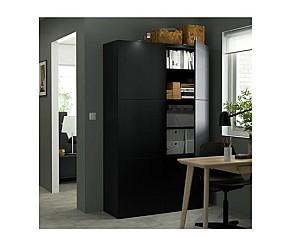 Dulap IKEA Besta Lappviken black-brown 120x40x192 cm