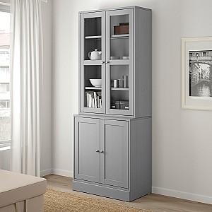 Dulap cu vitrina IKEA Havsta gray 81x47x212 cm