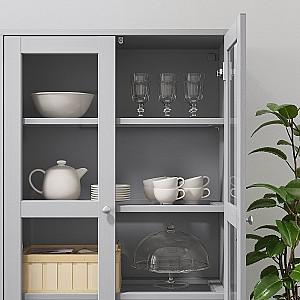 Dulap cu vitrina IKEA Havsta gray 81x47x212 cm