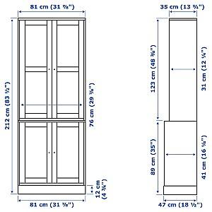 Dulap cu vitrina IKEA Havsta gray 81x47x212 cm