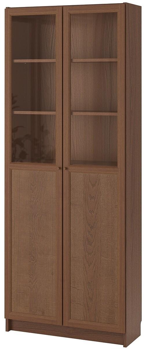 Dulap cu vitrina IKEA Billy Maro-Furnir Frasin 80x30x202 cm