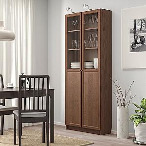 Dulap cu vitrina IKEA Billy Maro-Furnir Frasin 80x30x202 cm