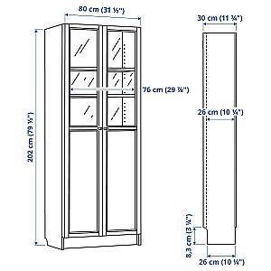 Dulap cu vitrina IKEA Billy Maro-Furnir Frasin 80x30x202 cm