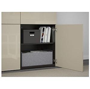 Dulap IKEA Besta Black-Brown / Selsviken glossy beige 120x40x192 cm