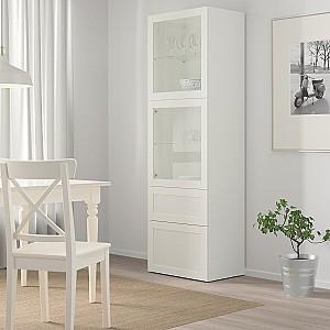 Dulap cu vitrina IKEA Besta  Hanviken White  60x42x193 cm