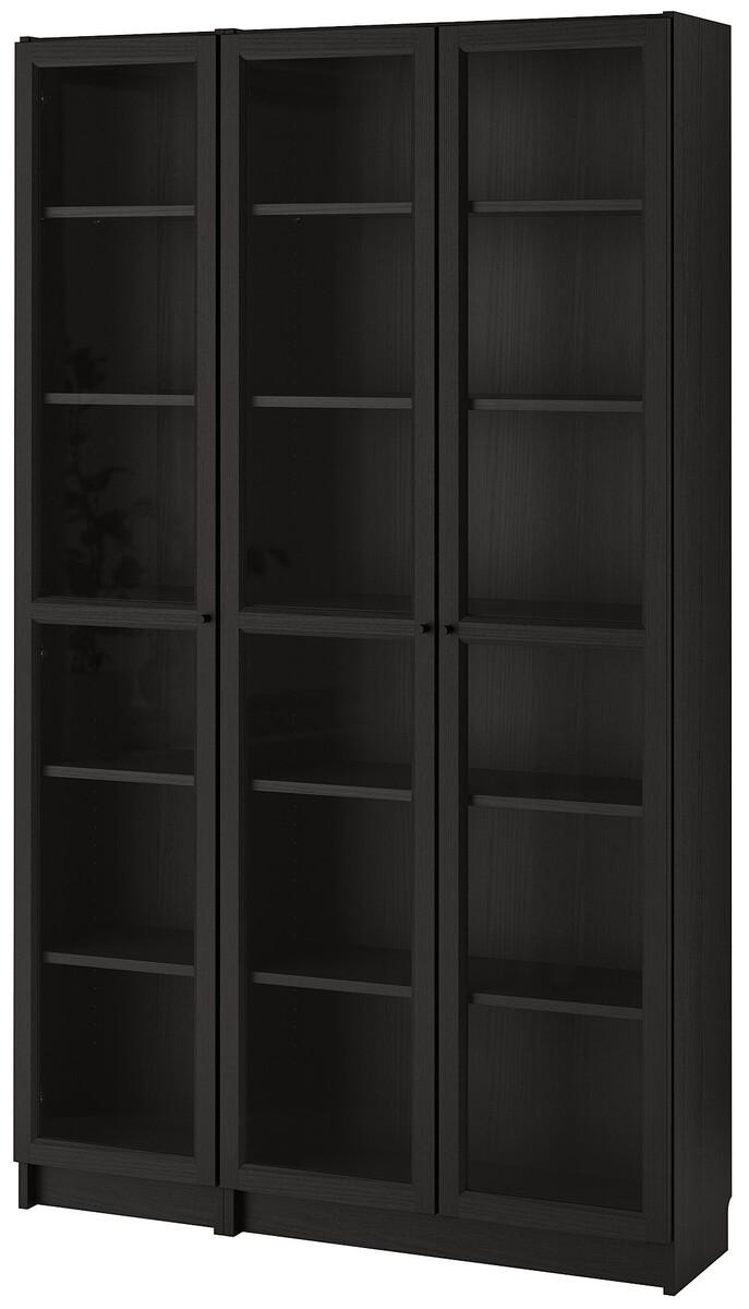 Dulap cu vitrina IKEA Billy /Oxberg black-brown 120x30x202 cm