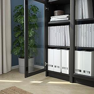 Dulap cu vitrina IKEA Billy /Oxberg black-brown 120x30x202 cm
