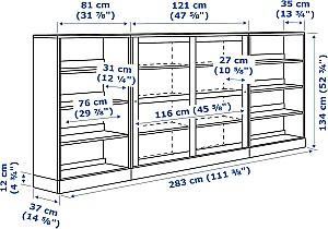 Dulap cu vitrina IKEA Havsta White 283x37x134 cm