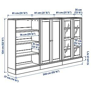 Dulap cu vitrina IKEA Havsta White 243x37x134 cm