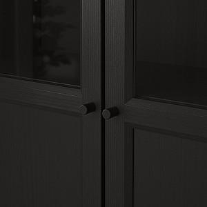 Dulap cu vitrina IKEA Billy / Oxberg Black-Brown 120x30x237 см