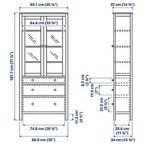 Dulap cu vitrina IKEA Hemnes Black-Brown 90×197 cm