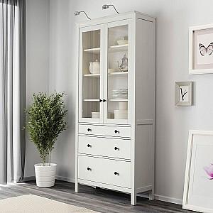 Dulap cu vitrina IKEA Hemnes White 90×197 cm