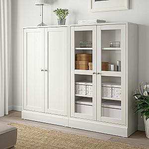Dulap cu vitrina IKEA Havsta White 162x37x134 cm