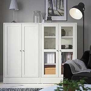 Dulap cu vitrina IKEA Havsta White 162x37x134 cm