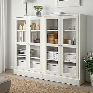 Dulap cu vitrina IKEA Havsta White 162x37x134 cm
