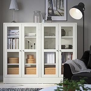 Dulap cu vitrina IKEA Havsta White 162x37x134 cm