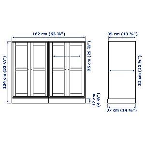 Dulap cu vitrina IKEA Havsta White 162x37x134 cm
