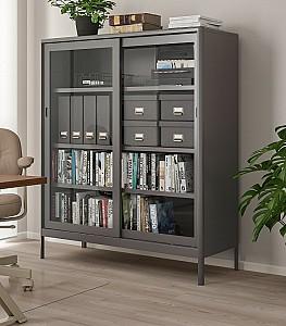 Dulap cu vitrina IKEA Idasen 120x140 Gri Inchis