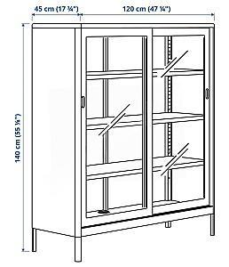Dulap cu vitrina IKEA Idasen 120x140 Gri Inchis