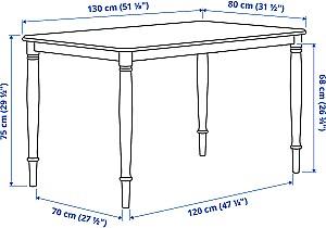 Set de masa si scaune IKEA Danderyd/Skogsta 130cm (1+4) Negru/Acacia