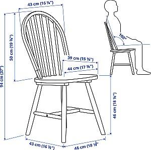 Set de masa si scaune IKEA Danderyd/Skogsta 130cm (1+4) Negru/Acacia