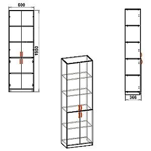 Dulap cu vitrina KompaniT KSH-6 Nimfea Alba