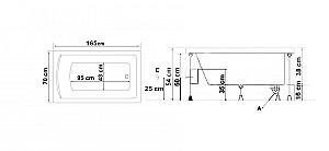 Cadă de baie Stelle Banyo Milas (70x165) White