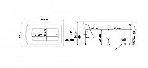 Cadă de baie Stelle Banyo Milas (70x170) White