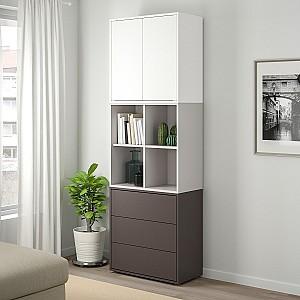 Dulap IKEA Eket white / light gray / dark gray 70x35x212 cm