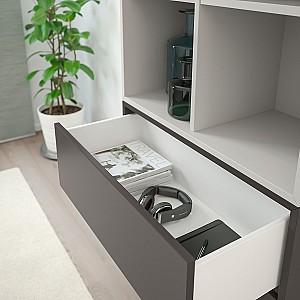 Dulap IKEA Eket white / light gray / dark gray 70x35x212 cm