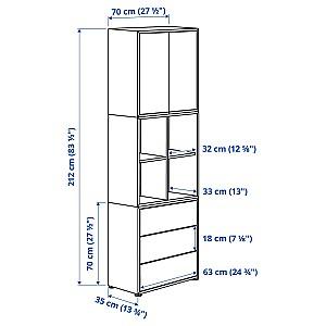 Dulap IKEA Eket white / light gray / dark gray 70x35x212 cm