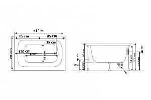 Cadă de baie Stelle Banyo Tolenta (70x170) White