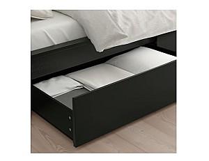 Pat IKEA Malm black-brown 140×200 cm (4 cutii depozitare)