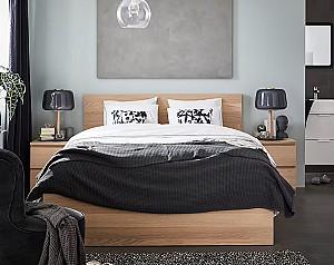 Pat IKEA Malm oak veneer white/Lonset 180x200 cm