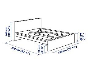 Pat IKEA Malm oak veneer white/Lonset 180x200 cm