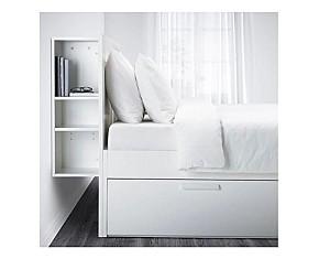 Pat IKEA Brimnes white Luroy 140×200 cm (4 cutii de depozitare)