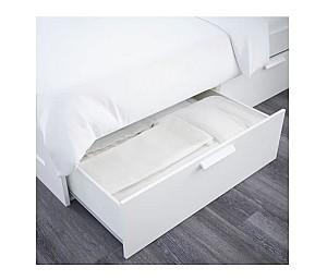 Pat IKEA Brimnes white Luroy 140×200 cm (4 cutii de depozitare)