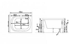 Cadă de baie Stelle Banyo Side (75x170) White