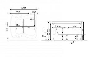 Cadă de baie Stelle Banyo Carlo (80x150) White