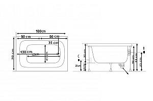 Cadă de baie Stelle Banyo Tolenta (70x180) White