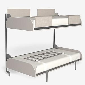 Pat rabatabil Flat 2 Easy Bunk 80/90x190 Alb