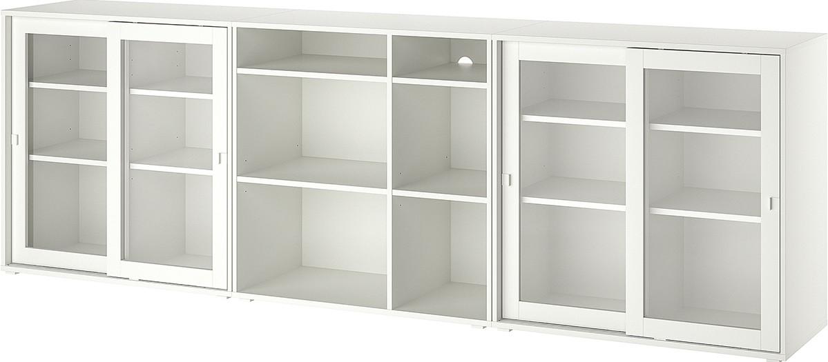 Dulap cu vitrina IKEA Vihals 285x37x90 Alb