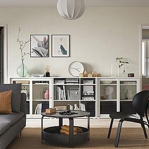 Dulap cu vitrina IKEA Vihals 285x37x90 Alb