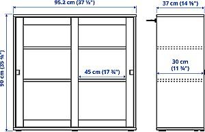 Dulap cu vitrina IKEA Vihals 285x37x90 Alb