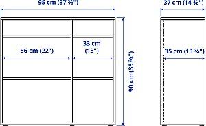 Dulap cu vitrina IKEA Vihals 285x37x90 Alb