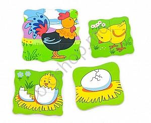 Jucarie interactiva VIGA Grow-up Puzzle - Rooster