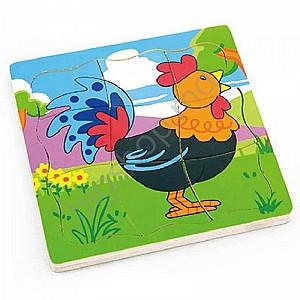 Jucarie interactiva VIGA Grow-up Puzzle - Rooster
